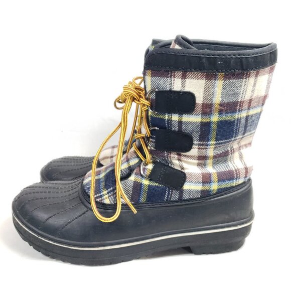 Itasca Rubber Rain Snow Boots Women's Size 10 Black Plaid Shaft - Picture 5 of 7